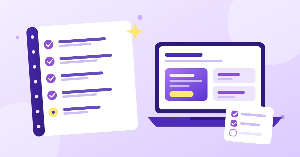 Notebook with a simple digital offer plan written step by step